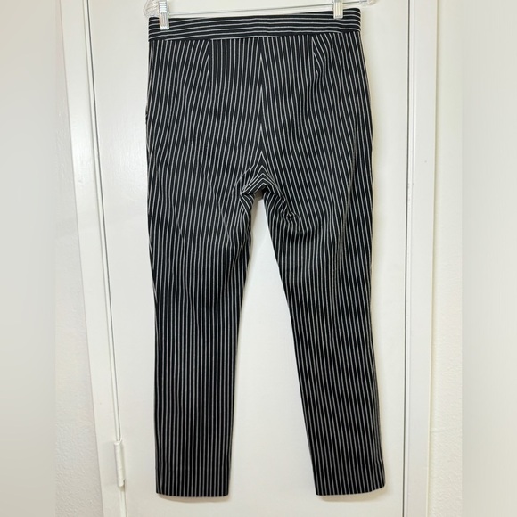 Diane Von Furstenberg Black White Pinstriped Work Office Trouser Pants Size 6 - Picture 5 of 15